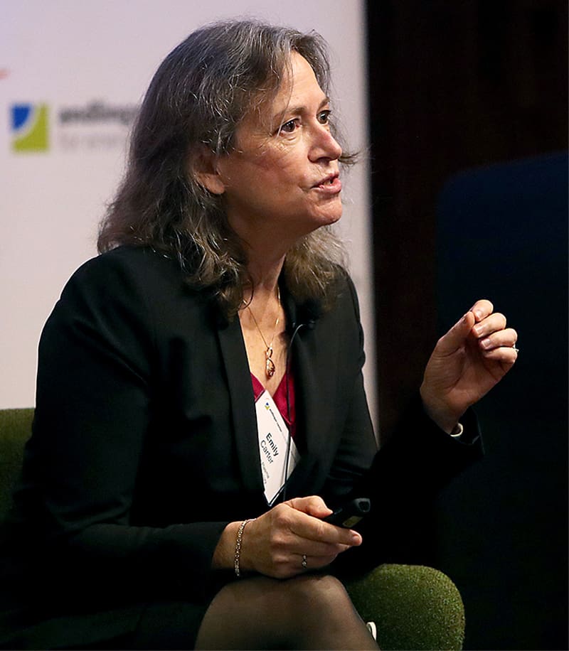 Emily A. Carter led a panel that explored emerging carbon capture, utilization, and storage technologies.